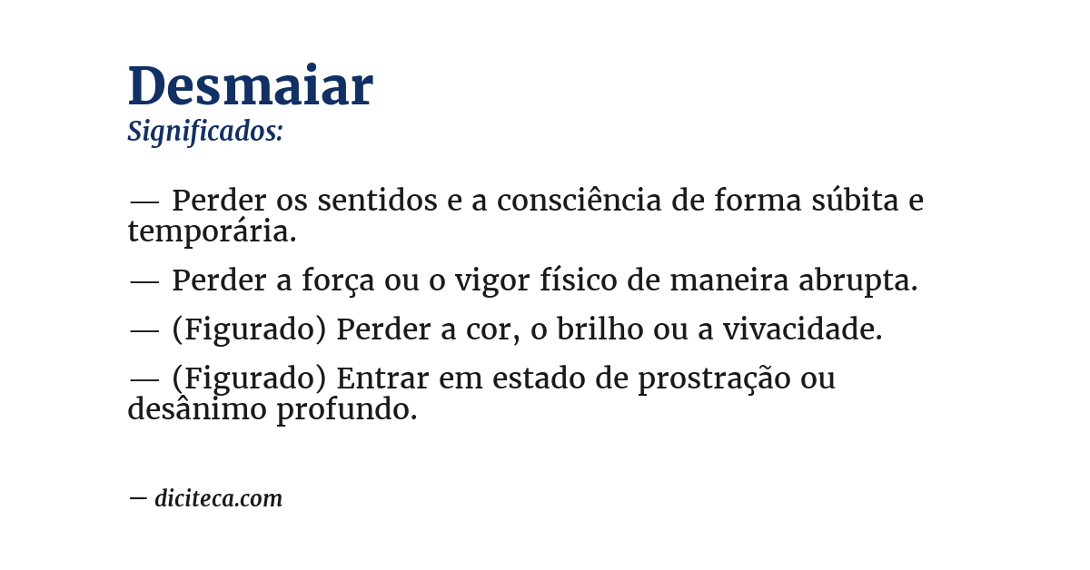 Significado de desmaiar