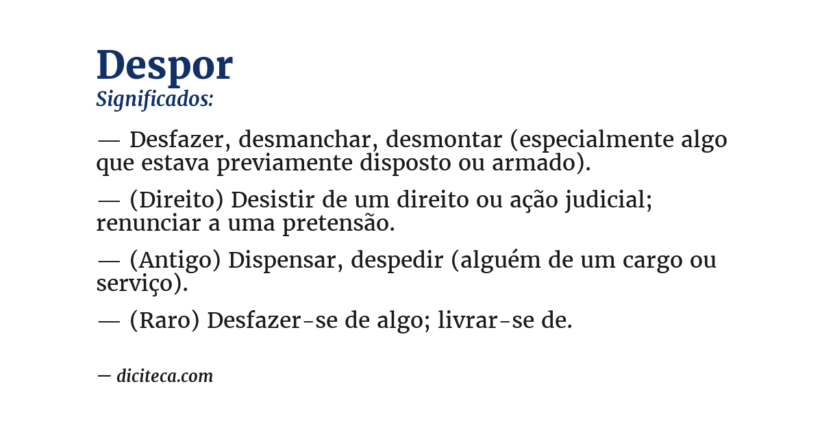 Significado de despor