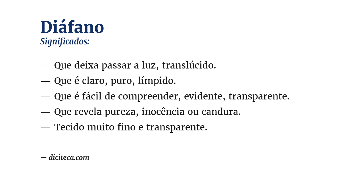 Significado de diáfano