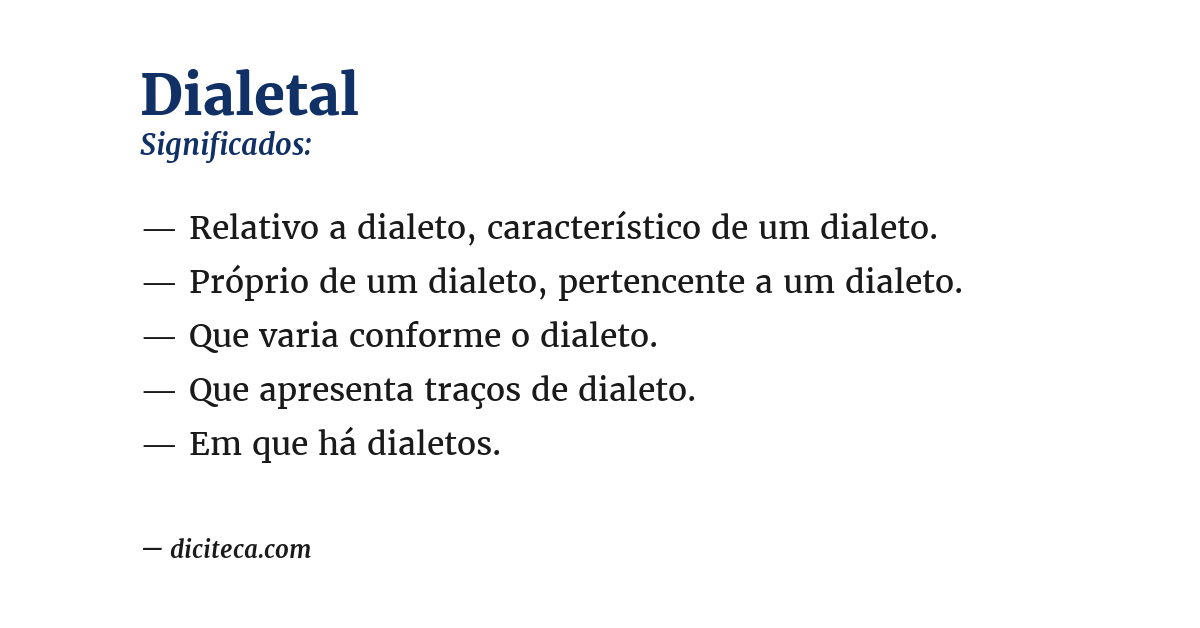 Significado de dialetal