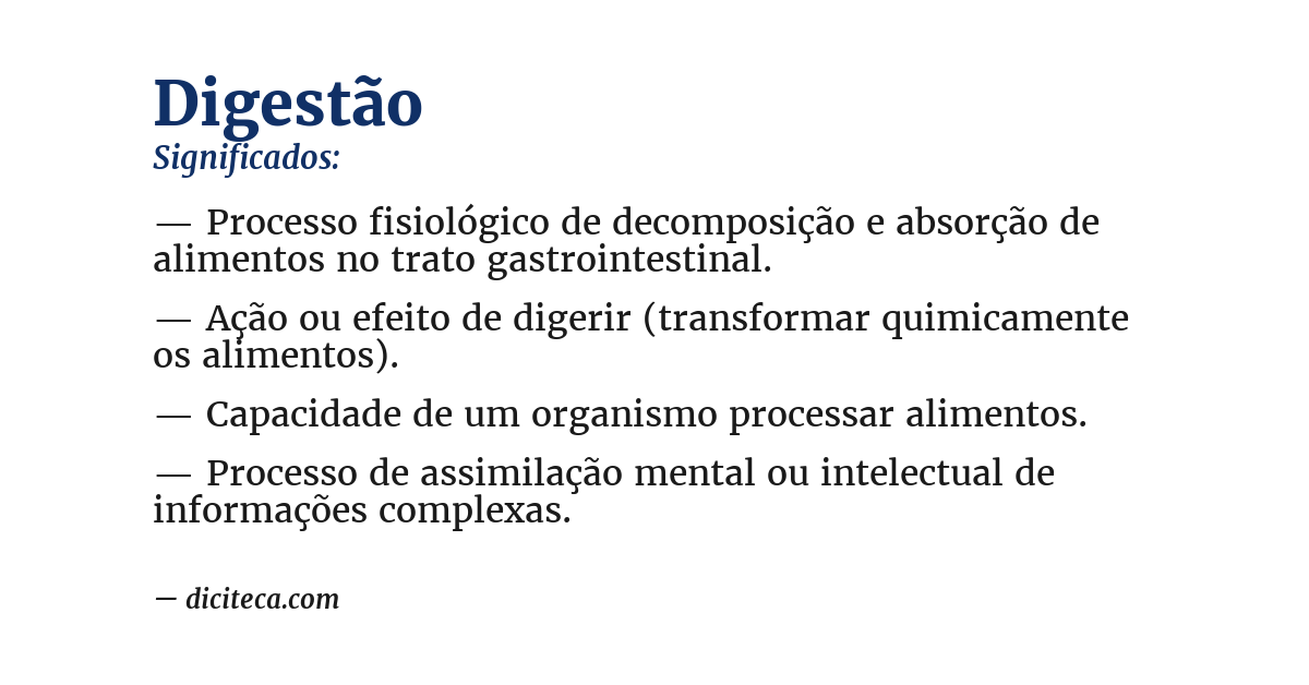 Significado de digestão