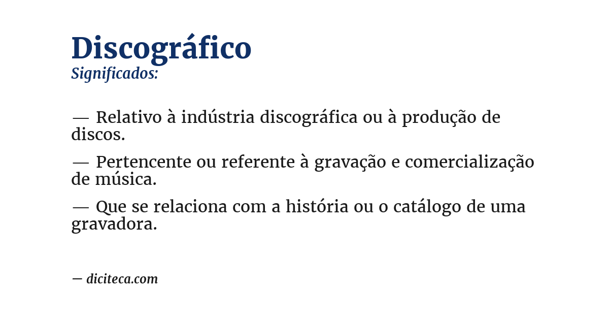 Significado de discográfico
