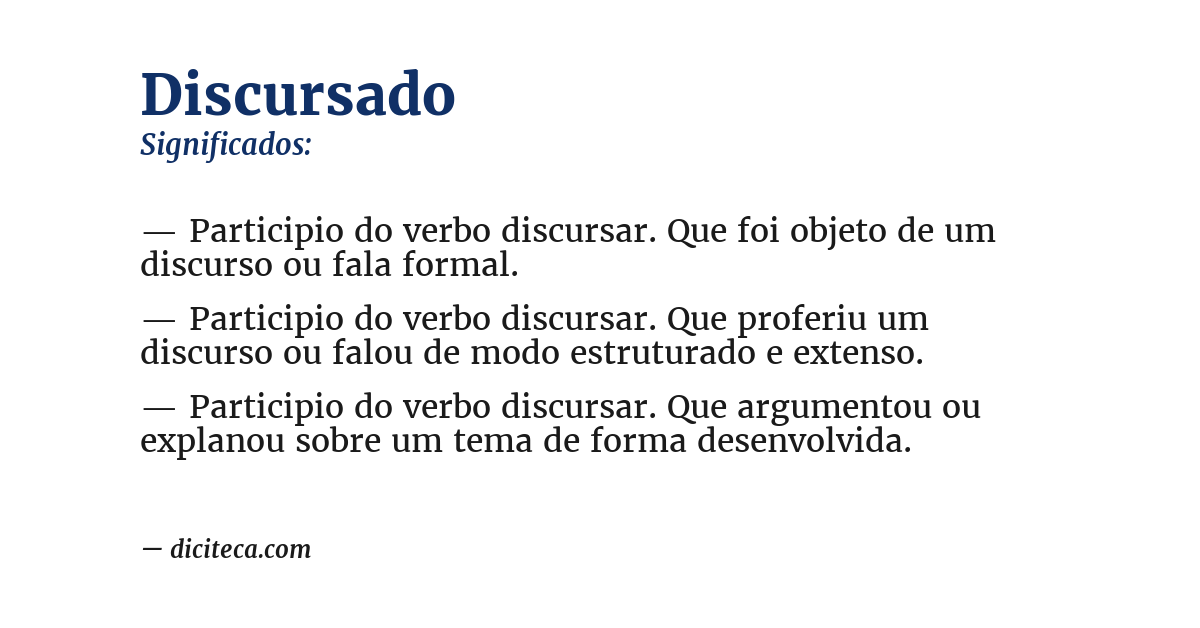 Significado de discursado