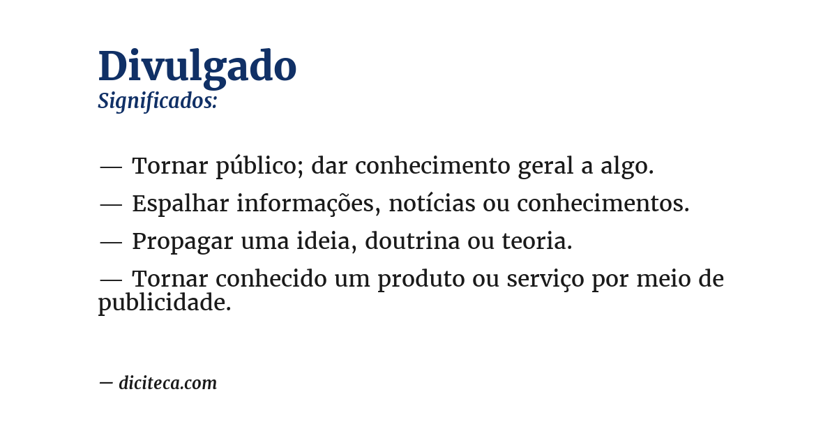 Significado de divulgado