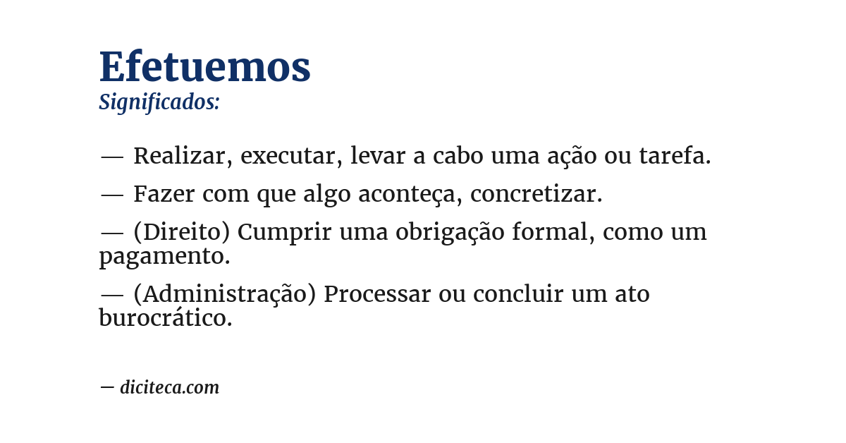 Significado de efetuemos