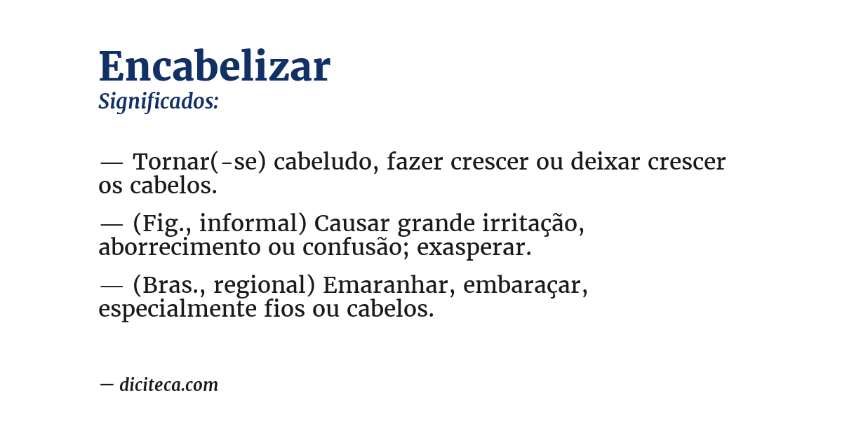 Significado de encabelizar