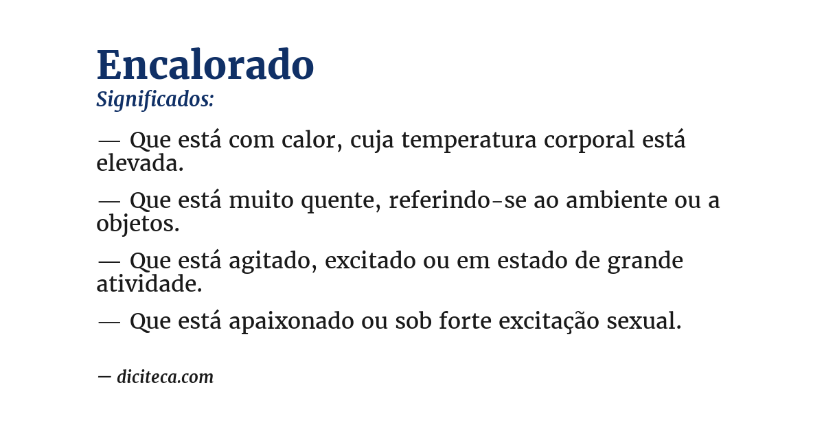 Significado de encalorado
