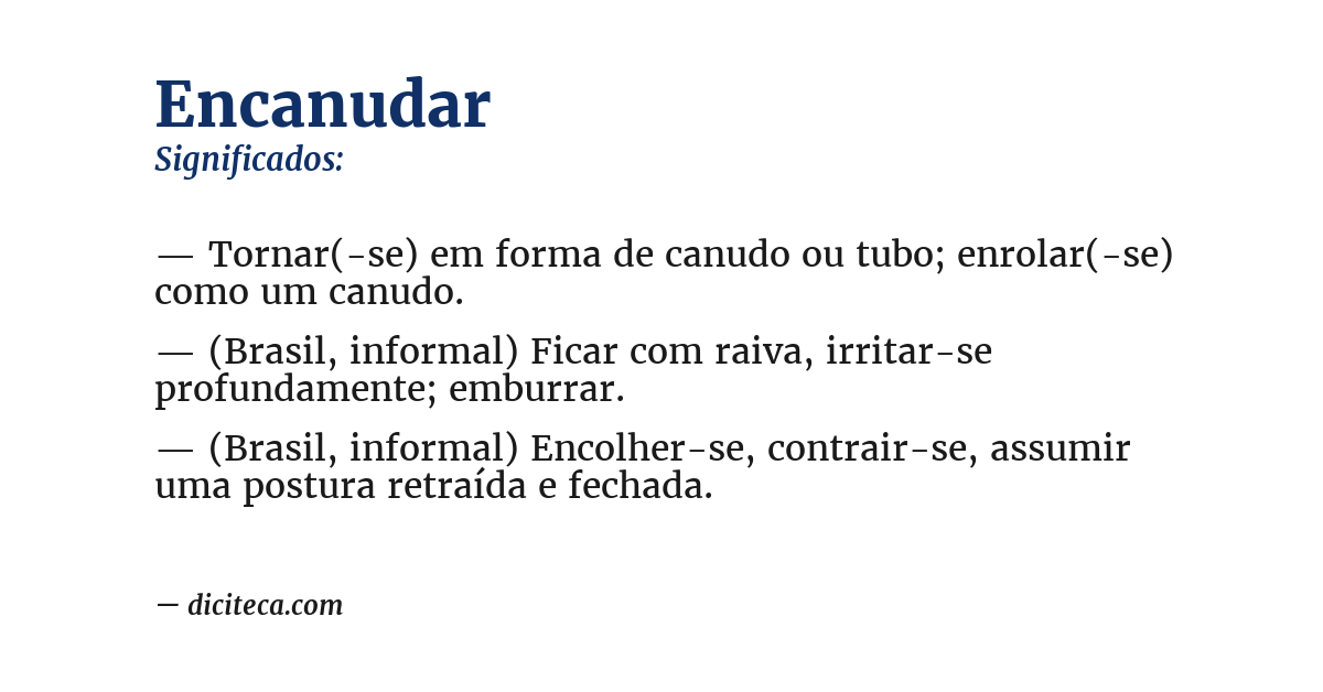 Significado de encanudar