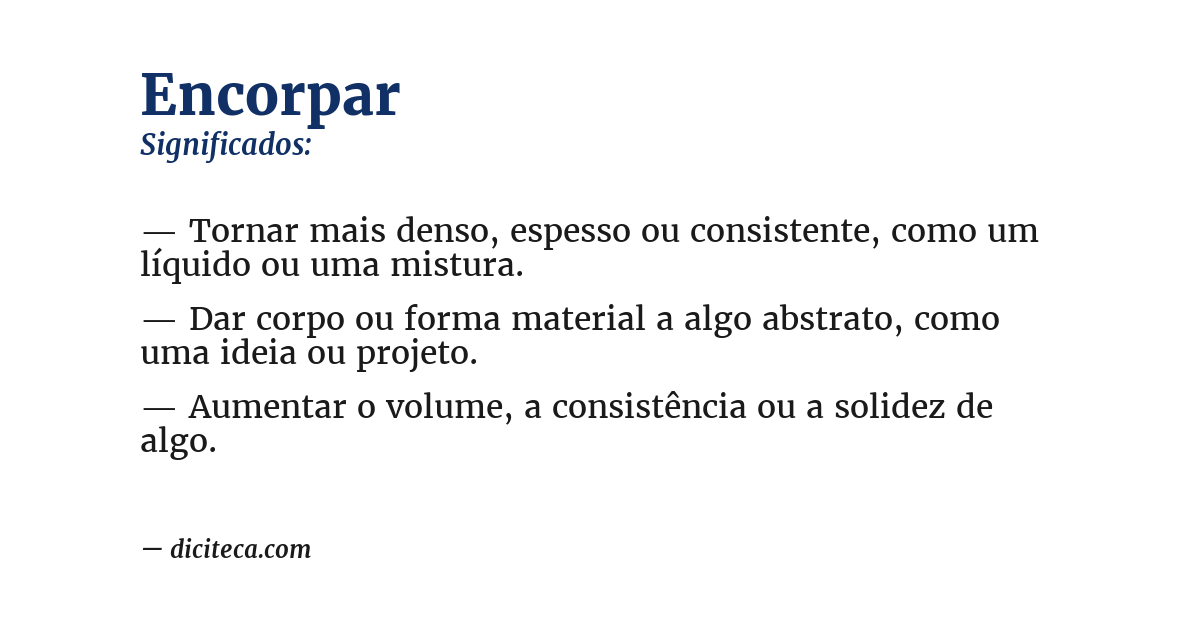 Significado de encorpar
