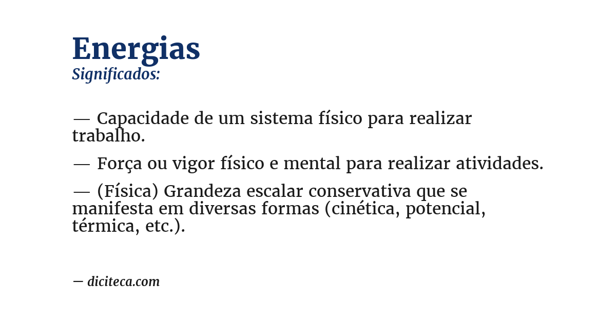 Significado de energias