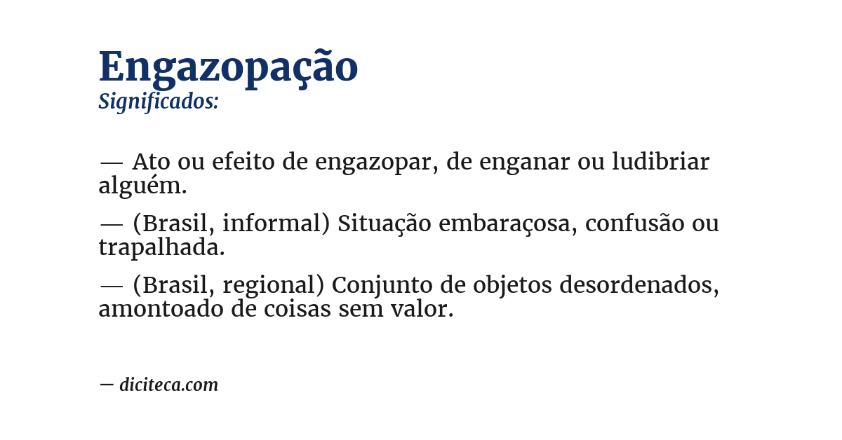 Significado de engazopação