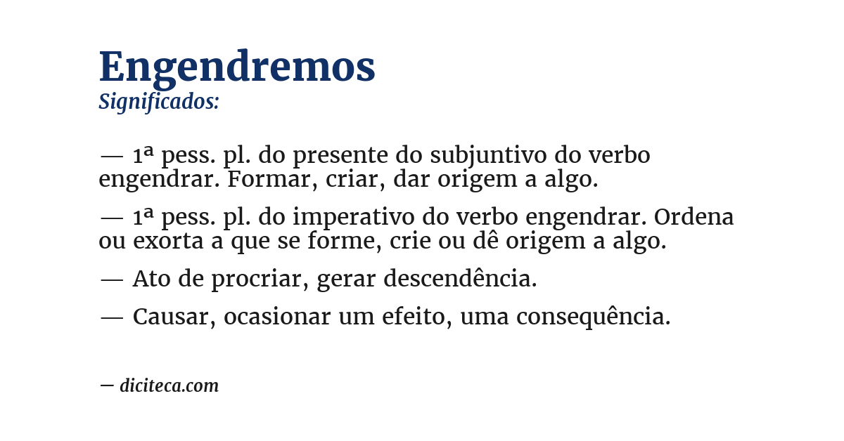 Significado de engendremos