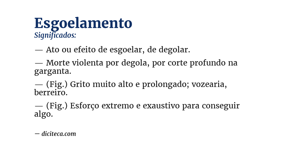 Significado de esgoelamento