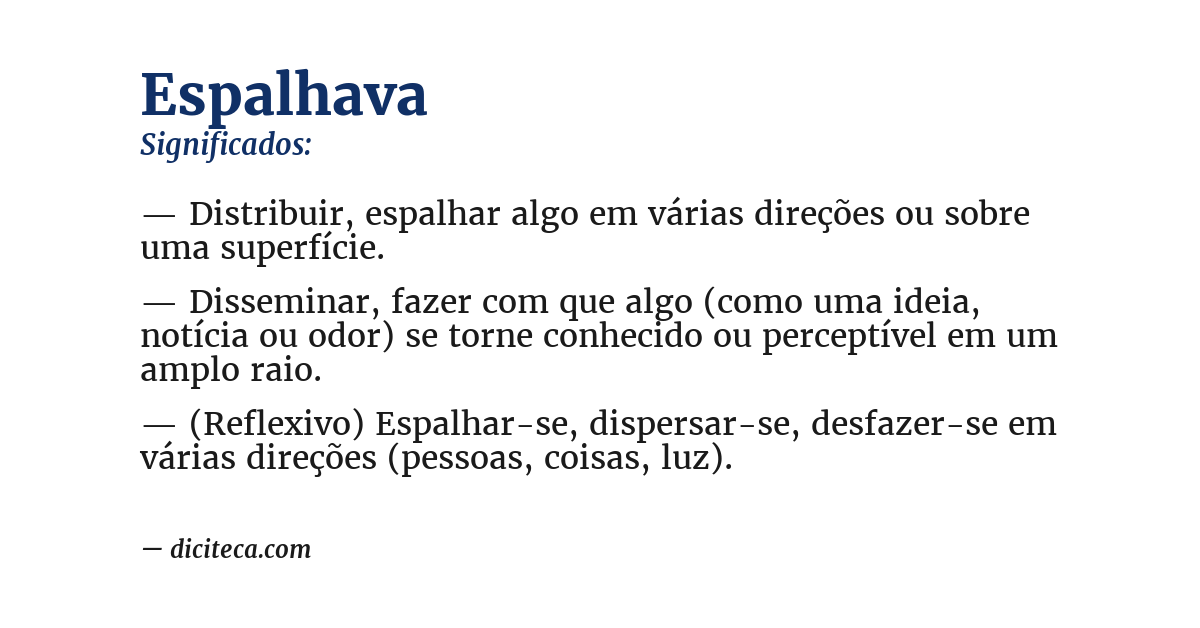 Significado de espalhava