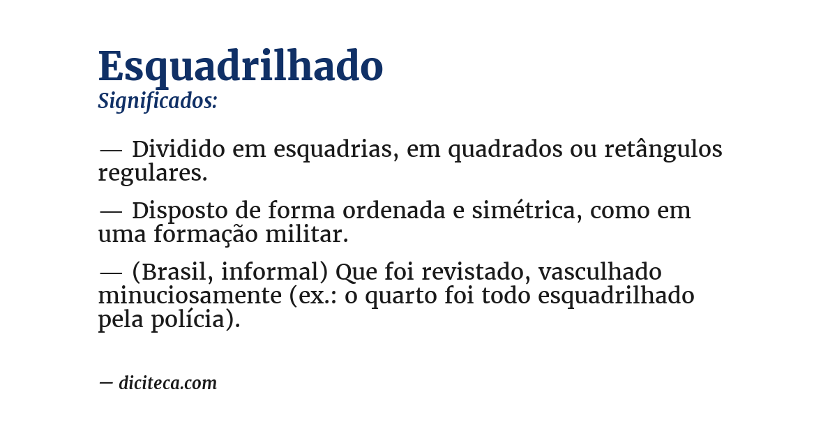Significado de esquadrilhado