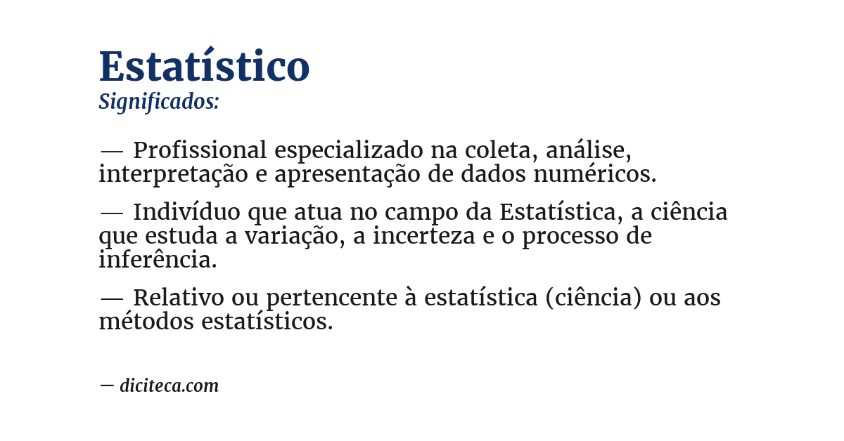 Significado de estatístico