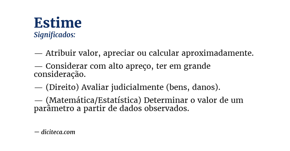 Significado de estime