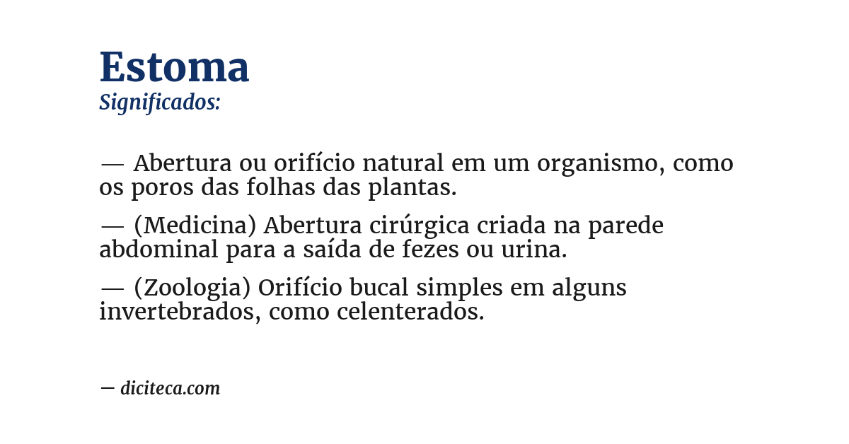 Significado de estoma