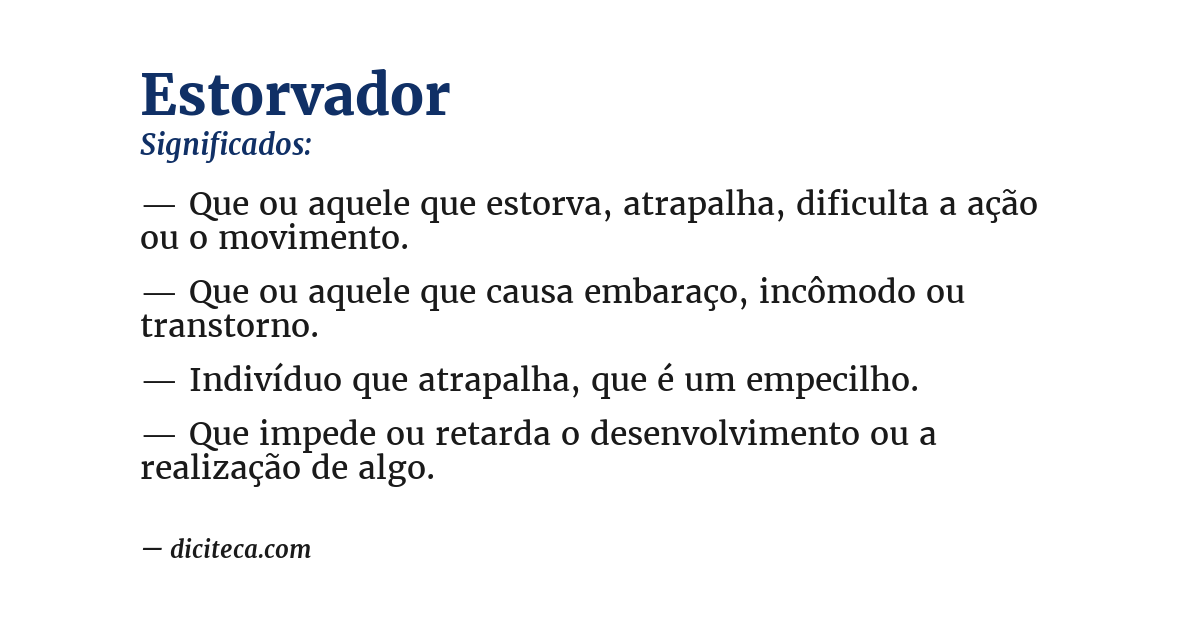 Significado de estorvador
