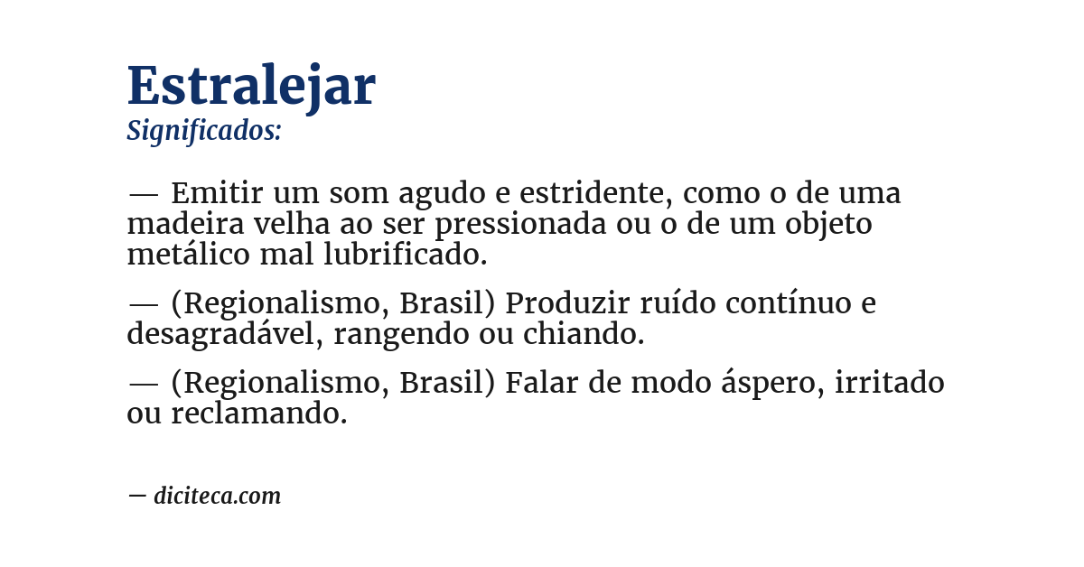 Significado de estralejar