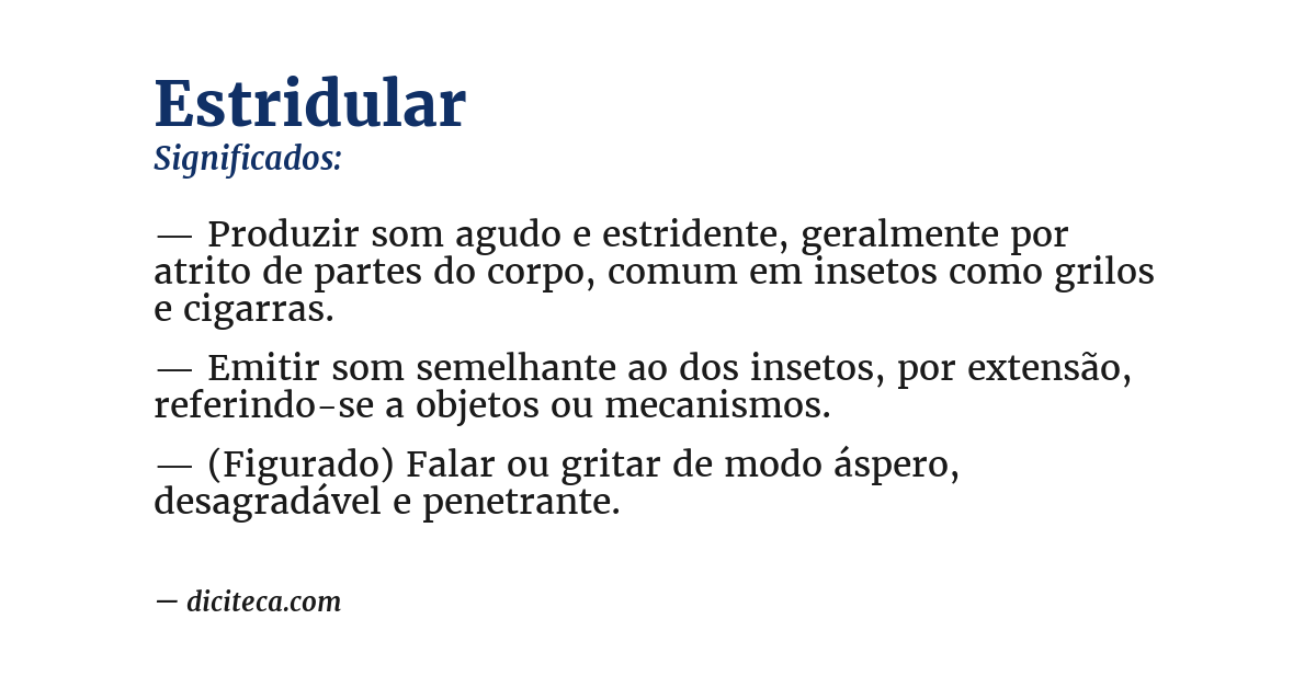 Significado de estridular