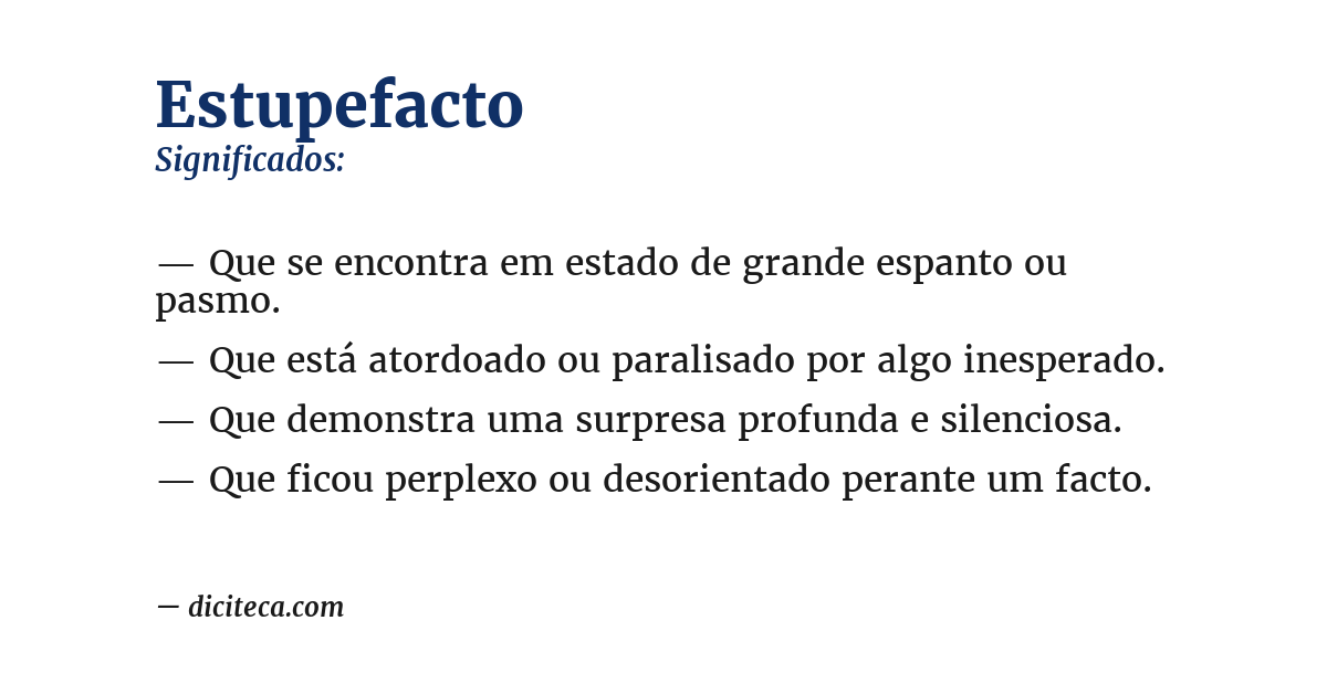 Significado de estupefacto