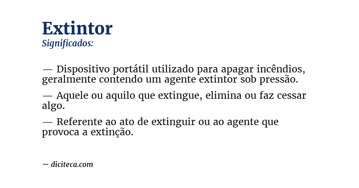 Significado de extintor