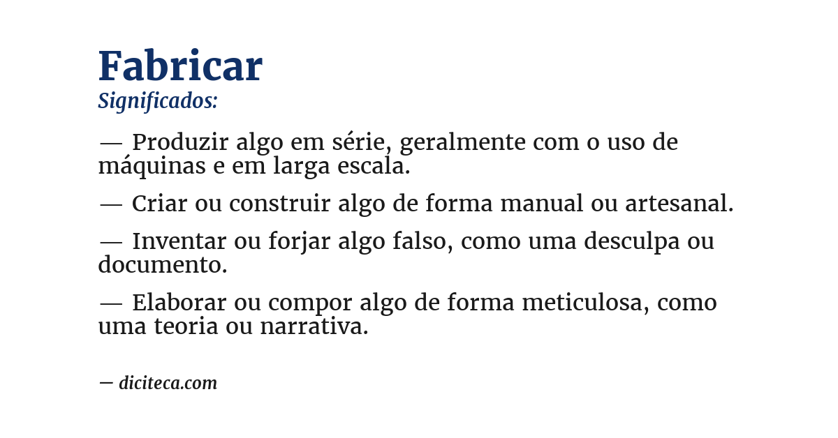 Significado de fabricar