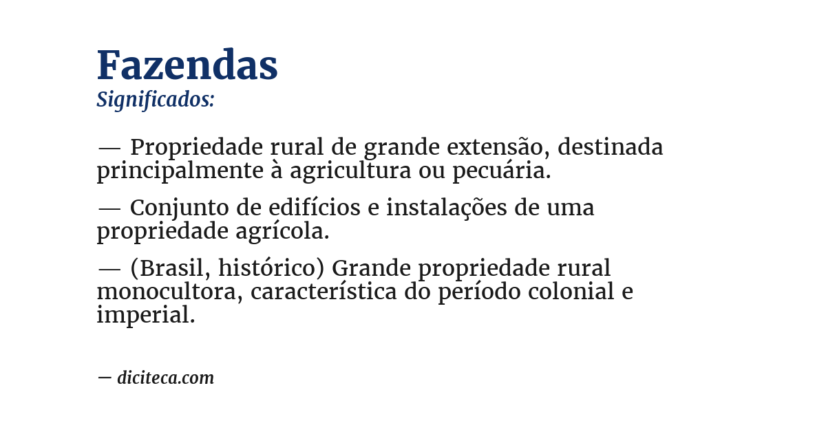 Significado de fazendas