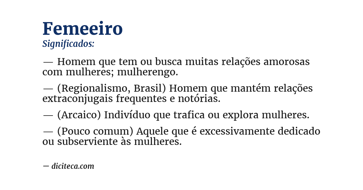 Significado de femeeiro