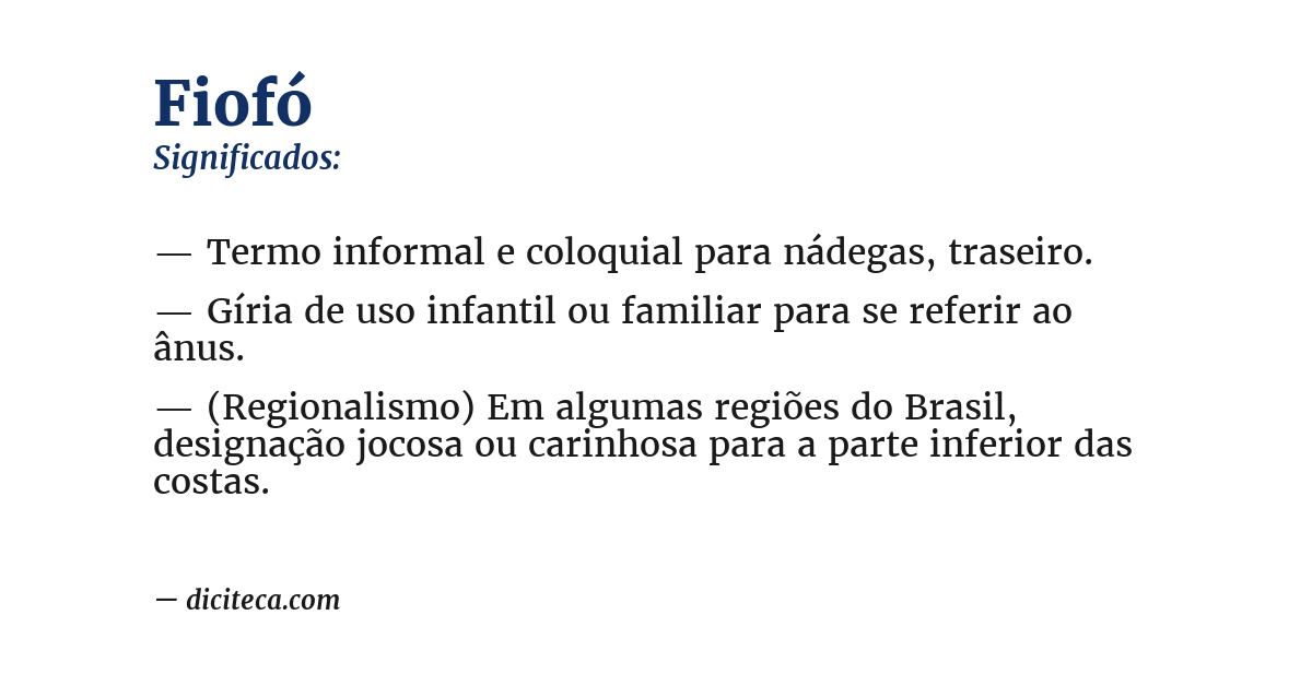 Significado de fiofó