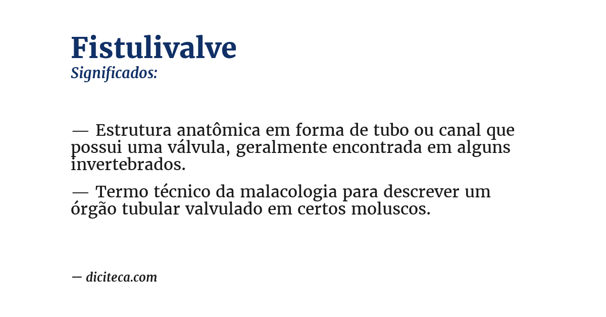 Significado de fistulivalve