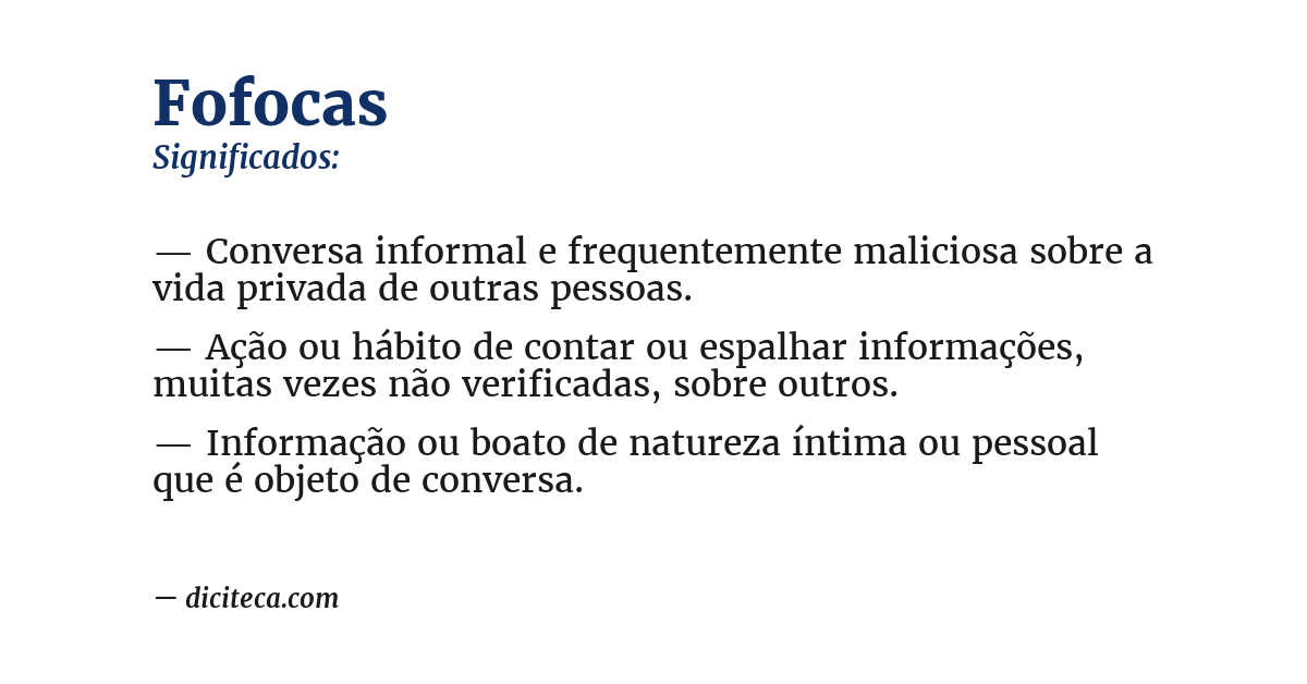 Significado de fofocas