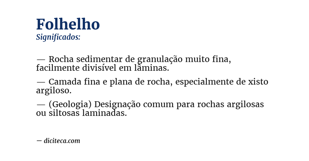 Significado de folhelho