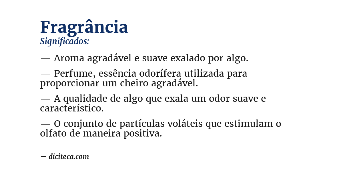 Significado de fragrância