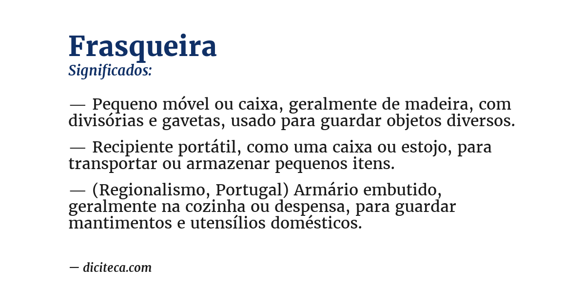 Significado de frasqueira
