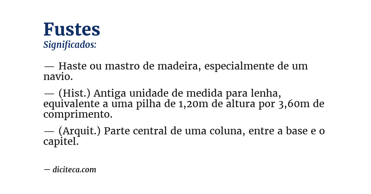 Significado de fustes
