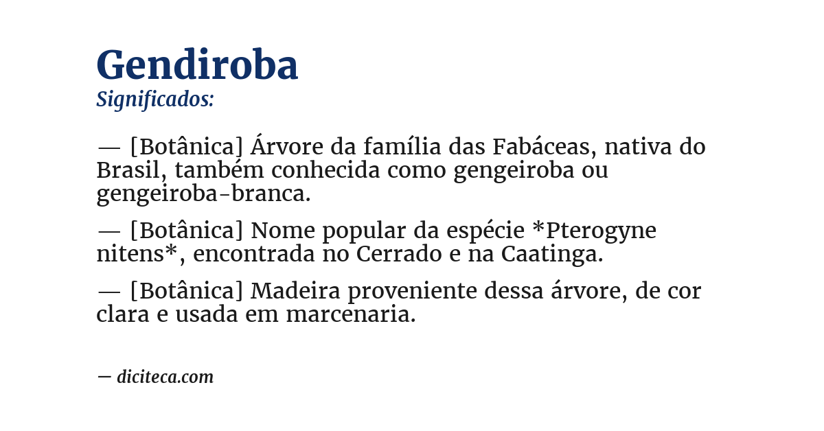 Significado de gendiroba