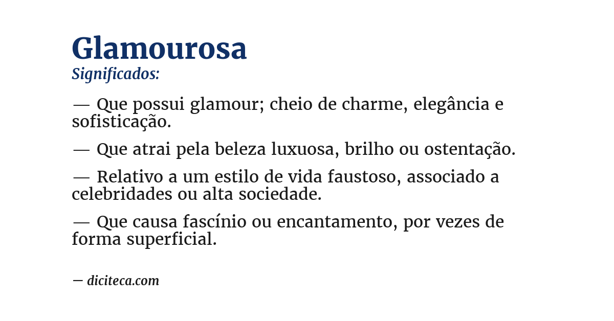 Significado de glamourosa