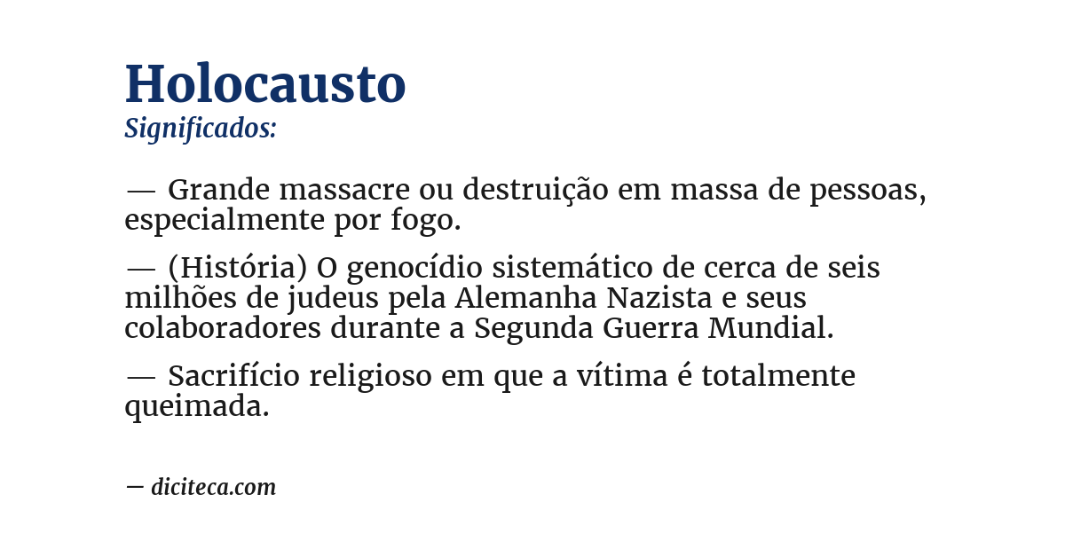 Significado de holocausto