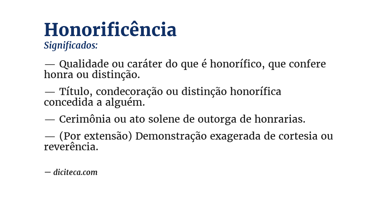 Significado de honorificência