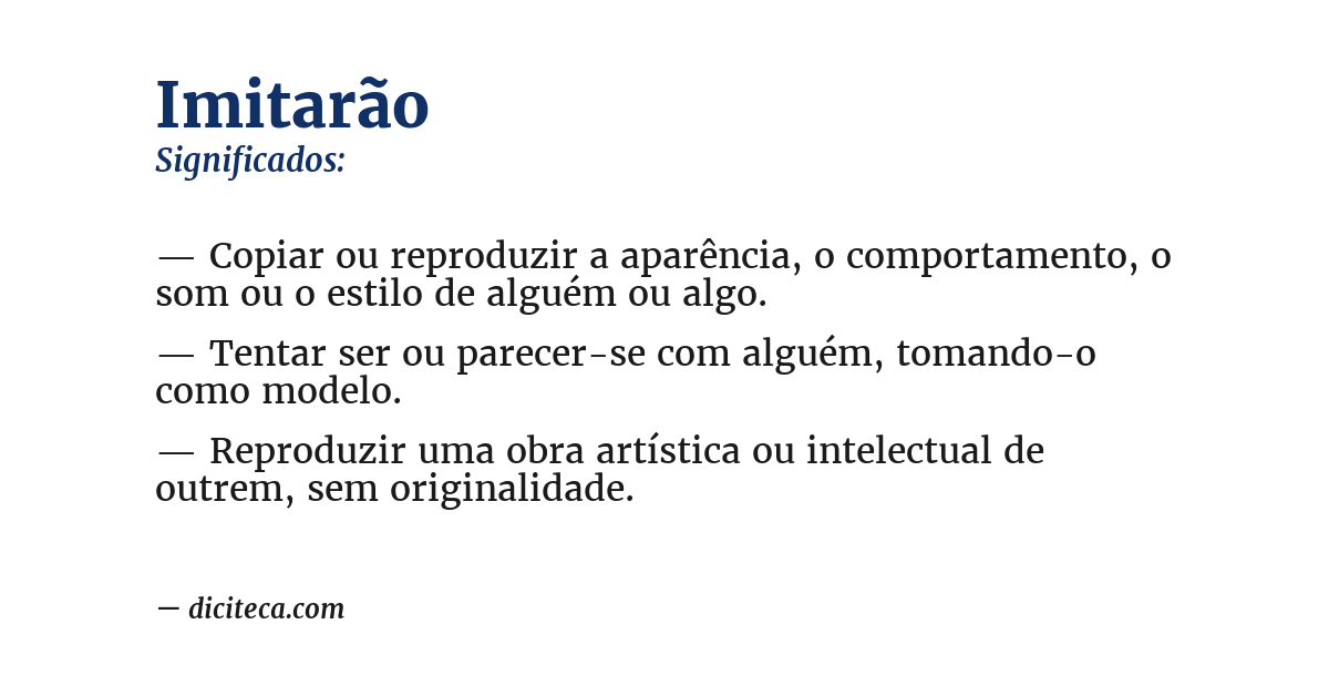 Significado de imitarão
