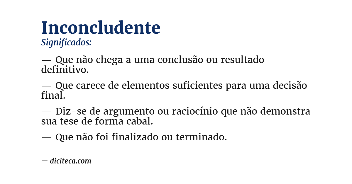 Significado de inconcludente