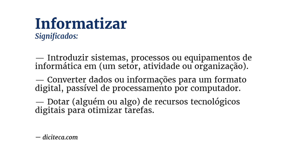 Significado de informatizar