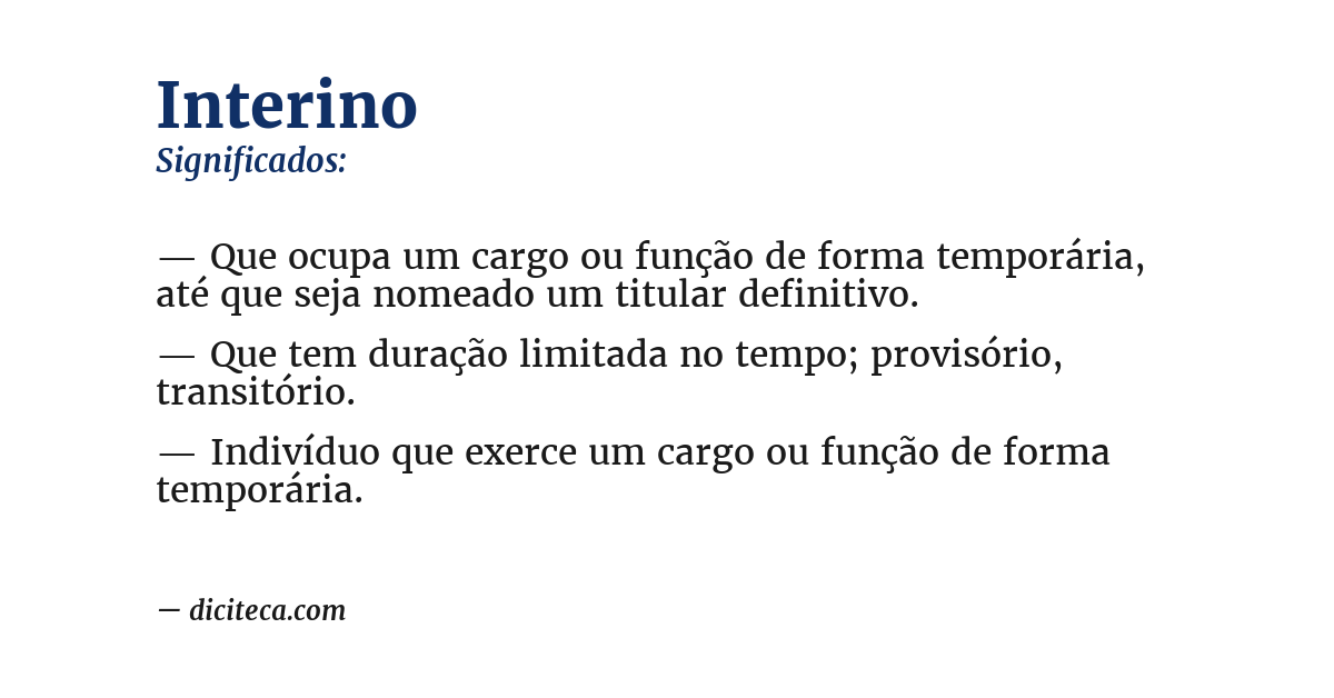 Significado de interino
