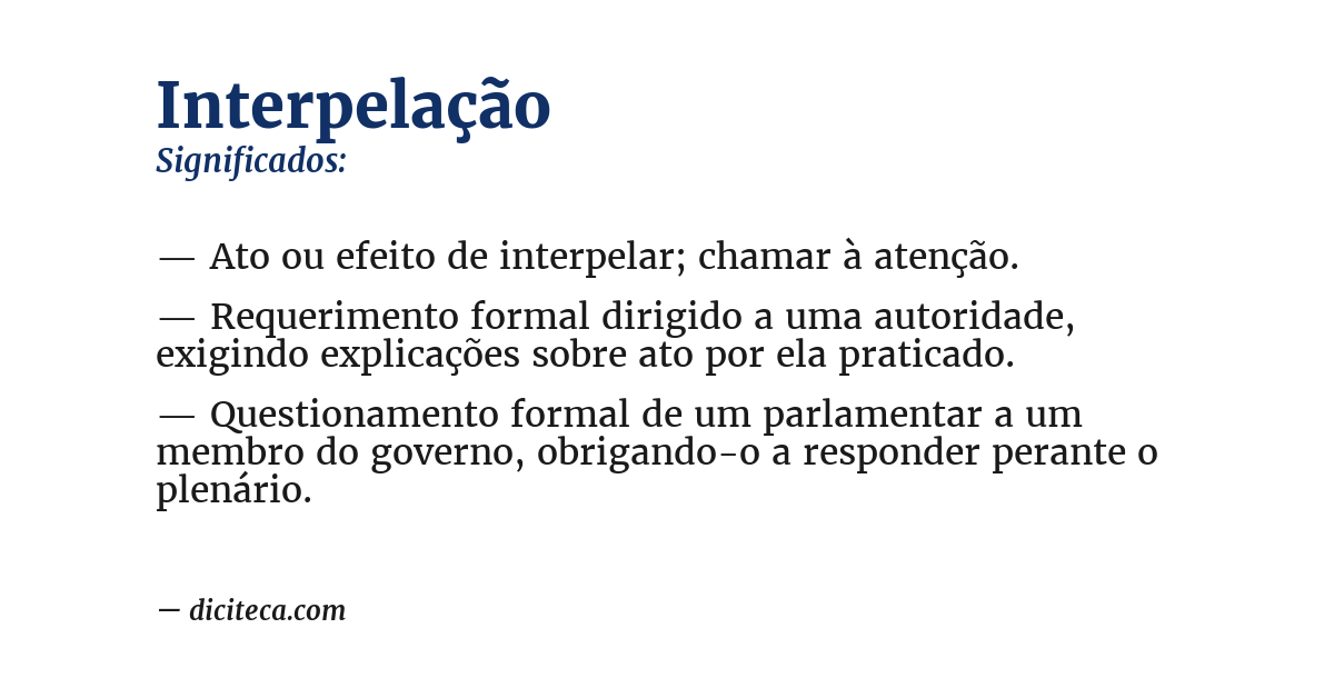 Significado de interpelação
