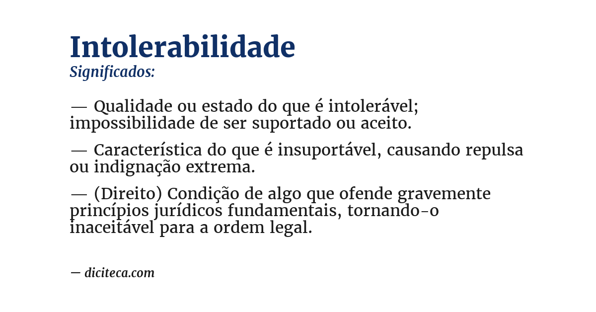 Significado de intolerabilidade