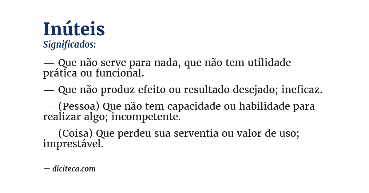 Significado de inúteis