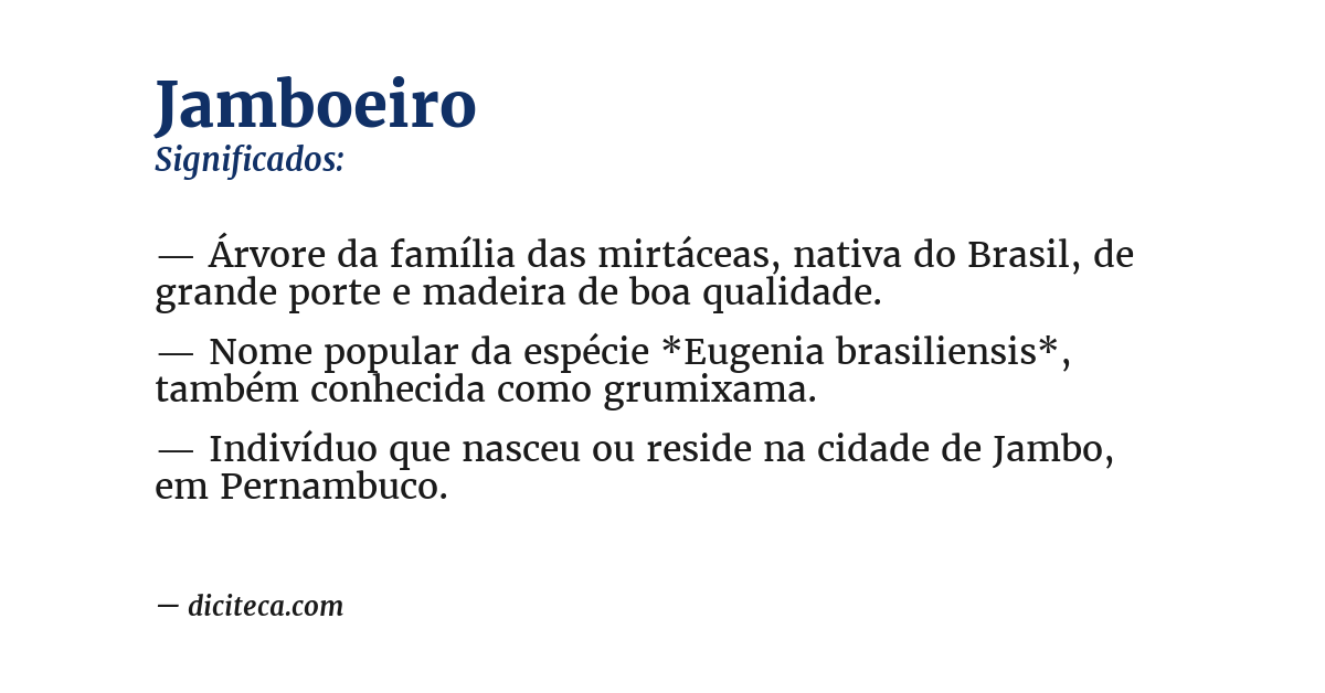 Significado de jamboeiro