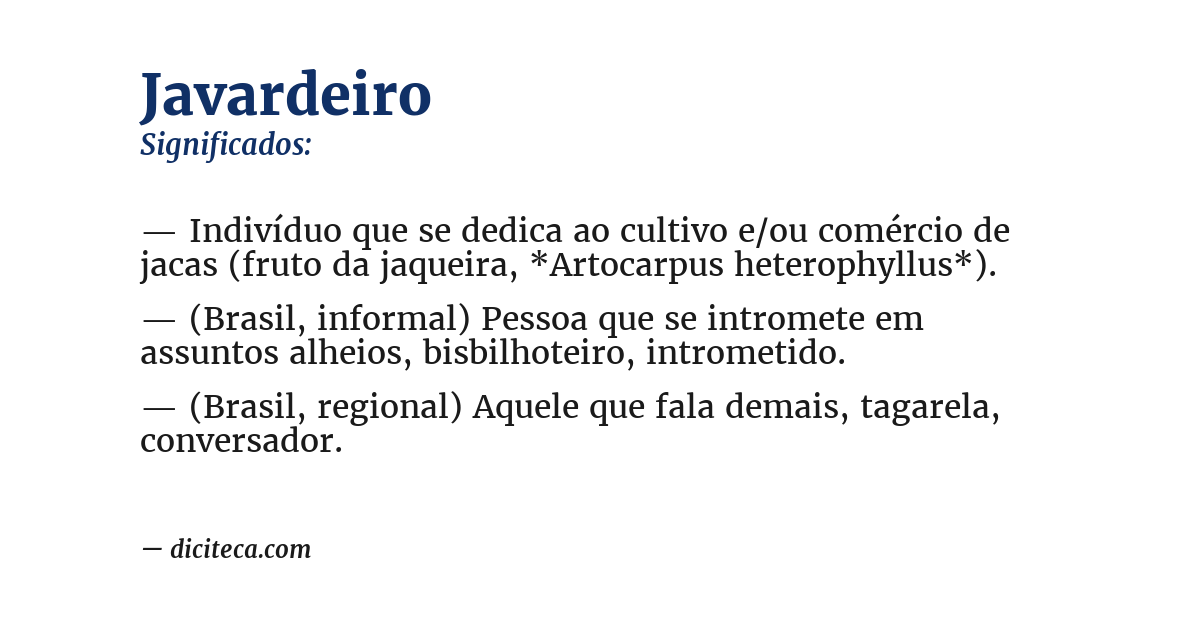 Significado de javardeiro